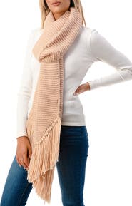 MARCUS ADLER Fringe Trim Knit Scarf