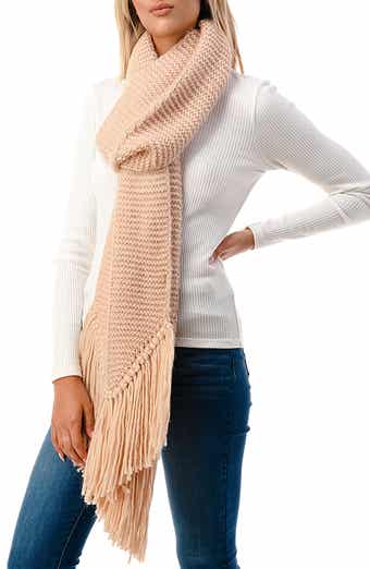 MARCUS ADLER Fringe Trim Knit Scarf