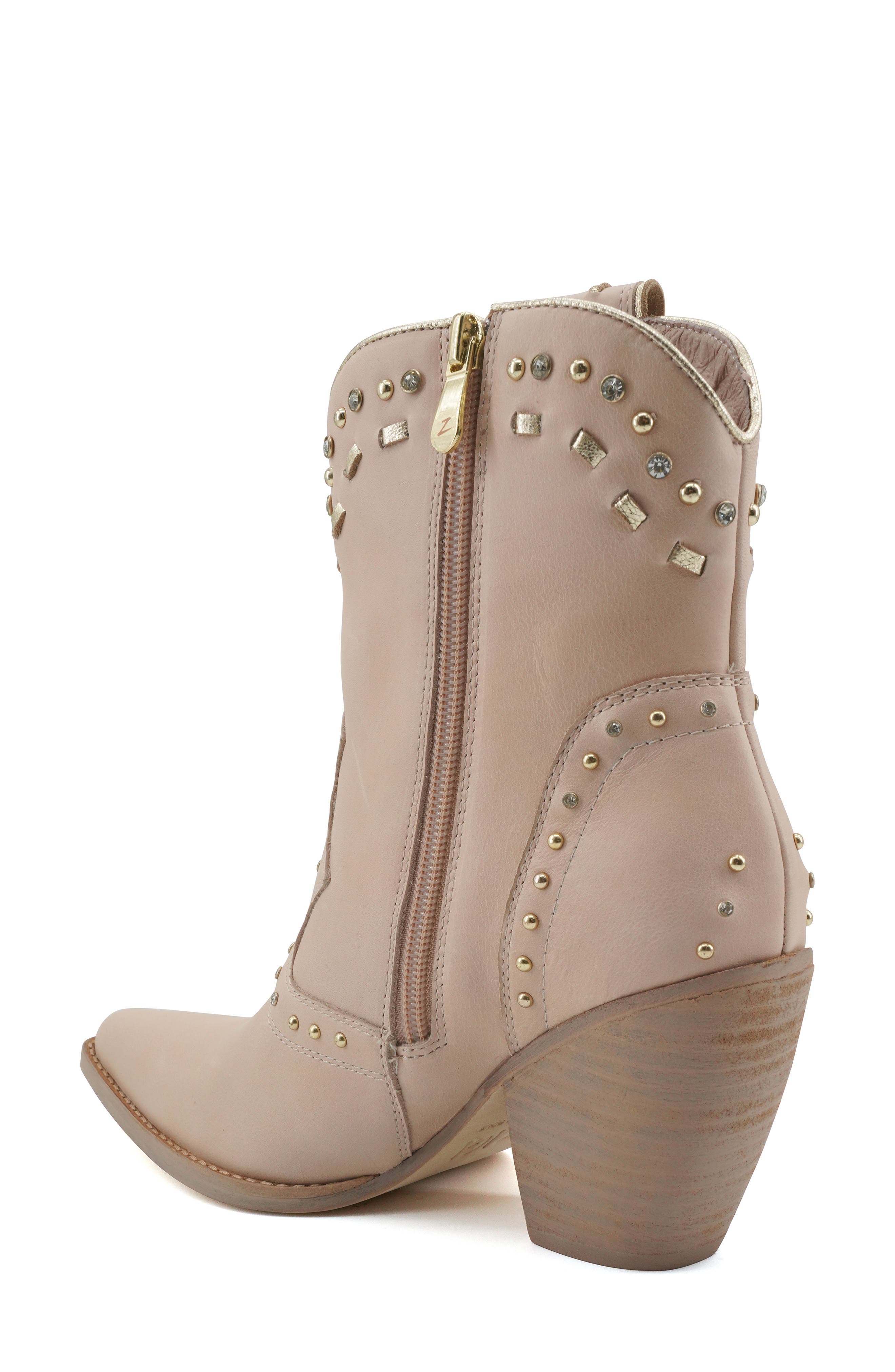 ZIGI Angola Studded Western Boot, Alternate, color, Pink Leather