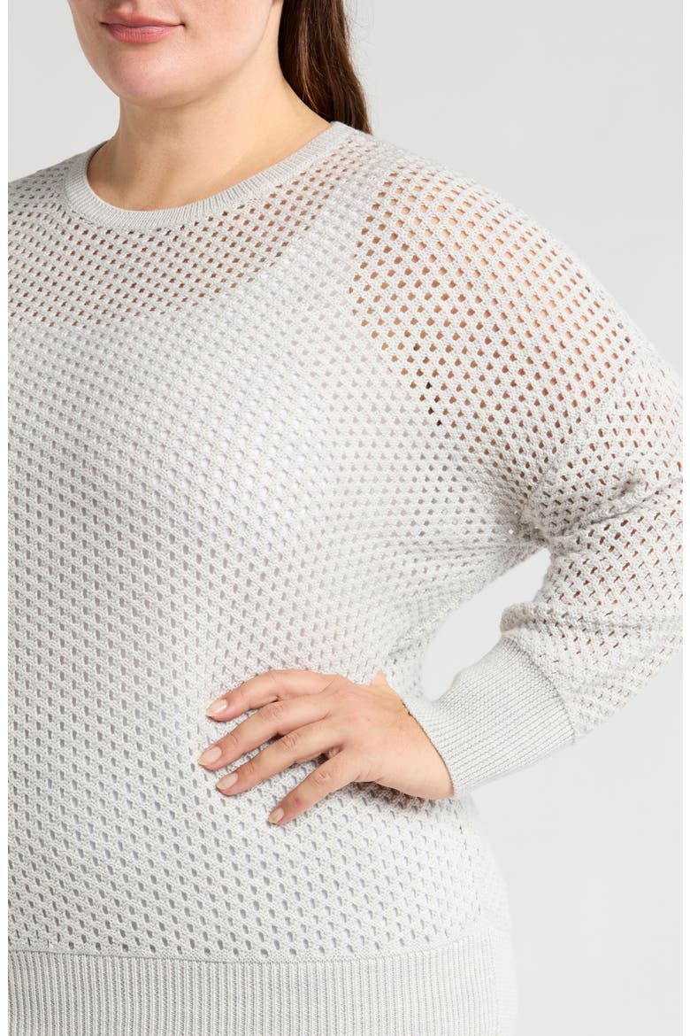 Open Stitch Wool Sweater, Alternate, color, SEA SALT