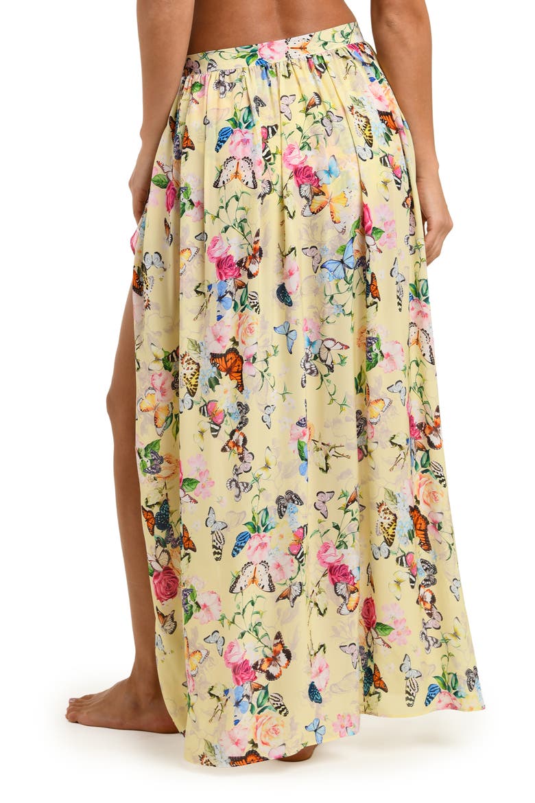 Garden Butterfly Cover-Up Maxi Skirt, Alternate, color, YELLOW MULTI