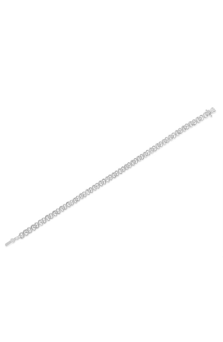 Haus of Brilliance Silver 1/6 Cttw Miracle Set Diamond Infinity Link and Station Tennis Bracelet, Alternate, color, White