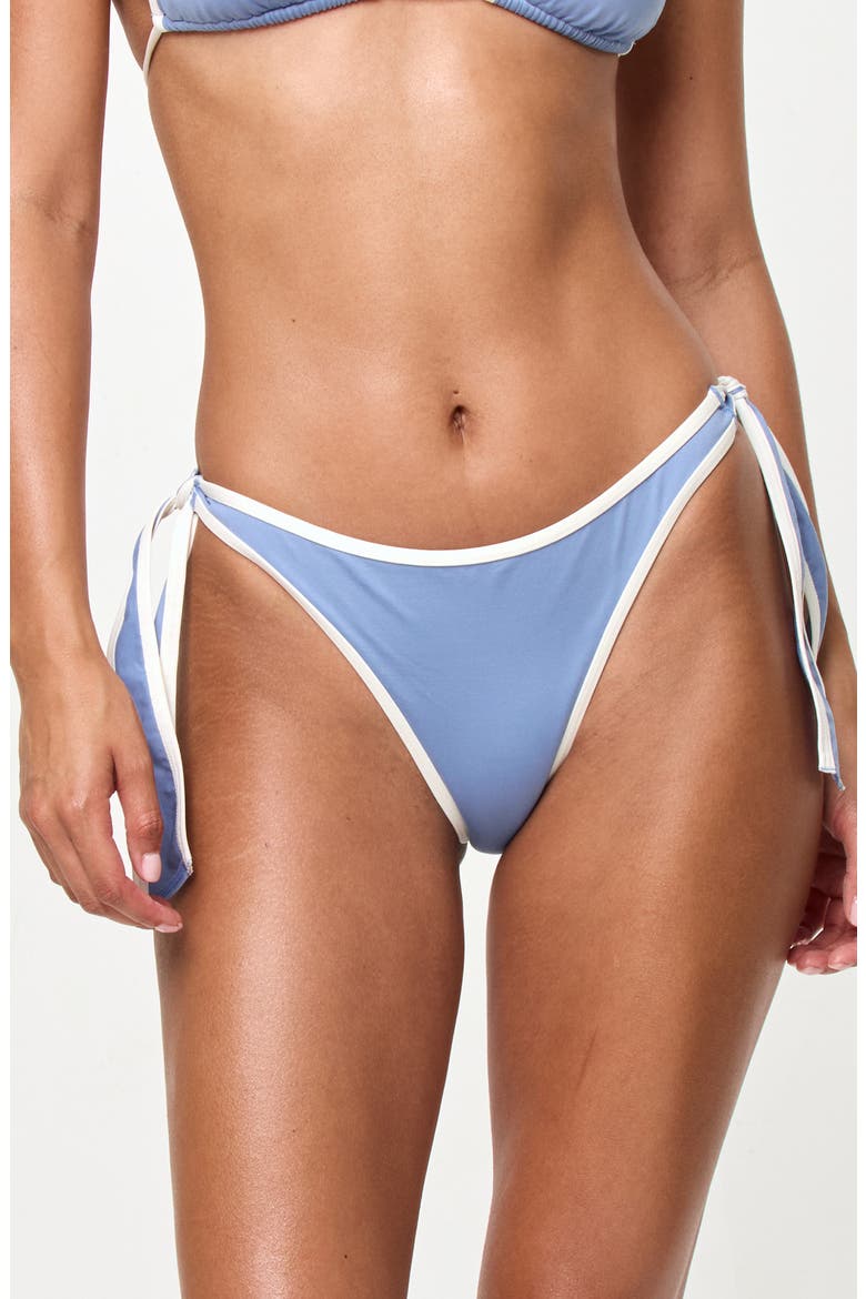 Shane Bitsy Side Tie Bikini Bottoms, Main, color, CHAMBRAY/ CREAM