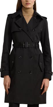 Lauren Ralph Lauren Belted Water Resistant Double Breasted Trench Coat
