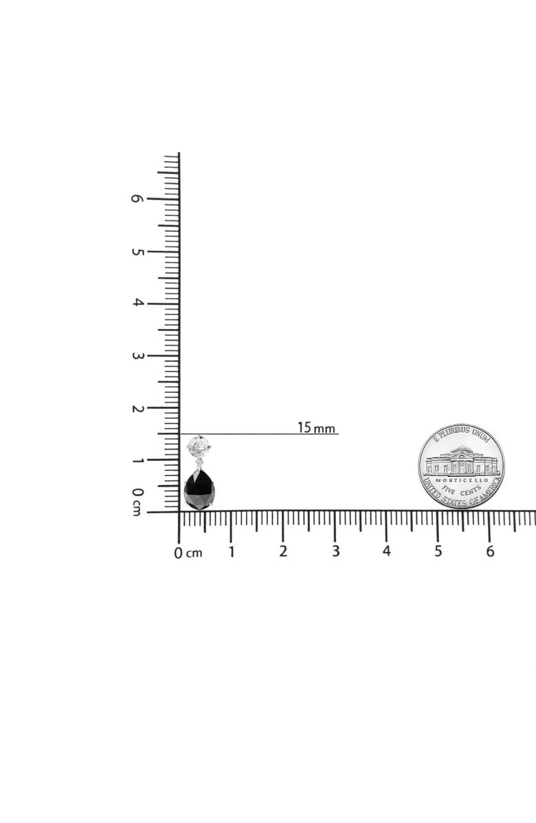 Haus of Brilliance 18K White Gold 1/5 Ct Diamond with White Topaz & Black Onyx Gemstone Dangle Earring, Alternate, color, White