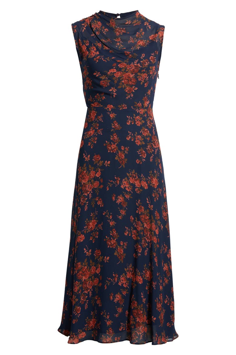 Marlette Floral Drape Bodice Dress, Main, color, CELINE