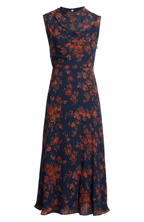Marlette Floral Drape Bodice Dress