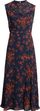 Reformation Marlette Floral Drape Bodice Dress