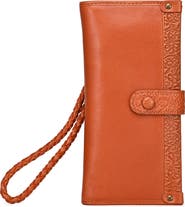 OLD TREND Iris Genuine Leather Modular RFID Wristlet Clutch