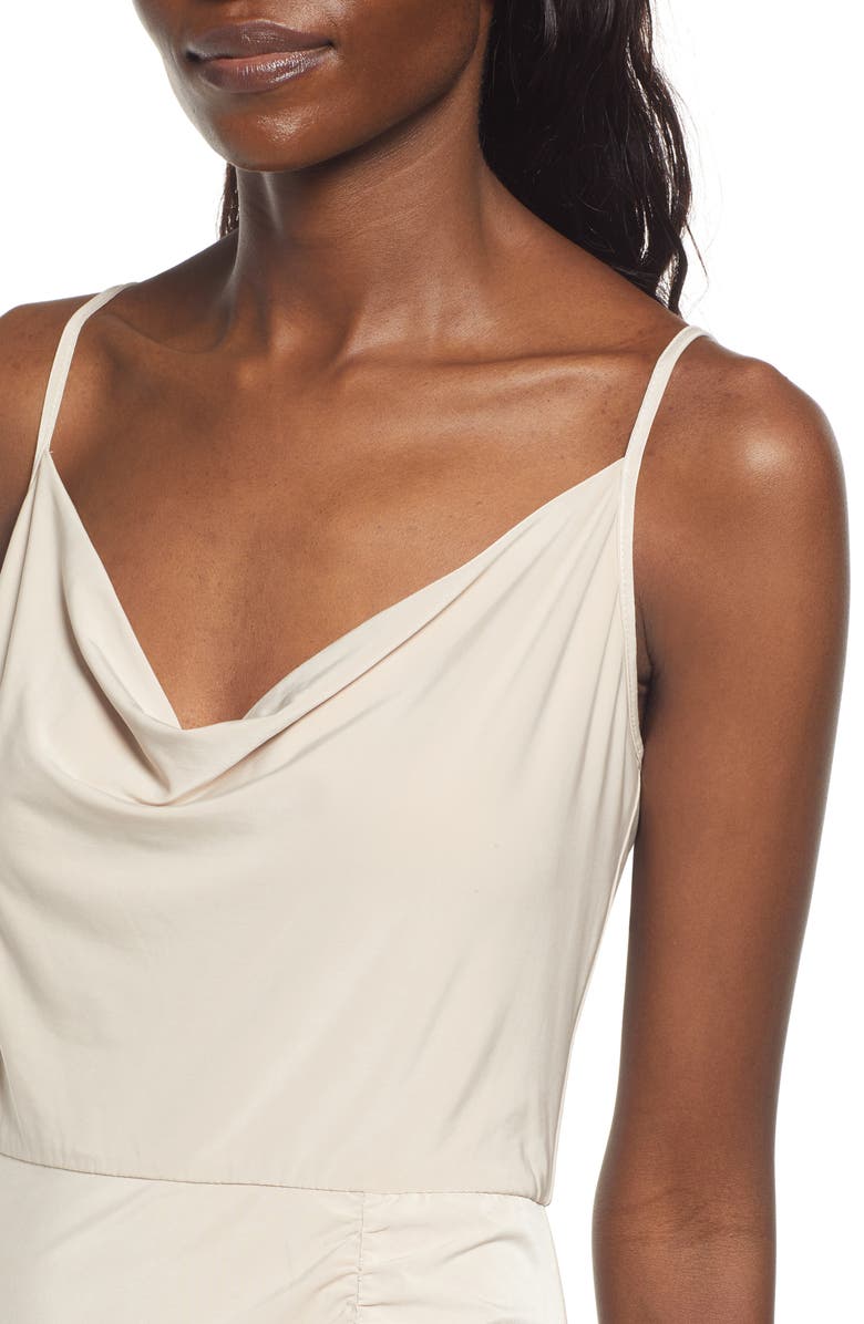 WAYF The Layla Ruched Cowl Neck Gown, Alternate, color, Champagne