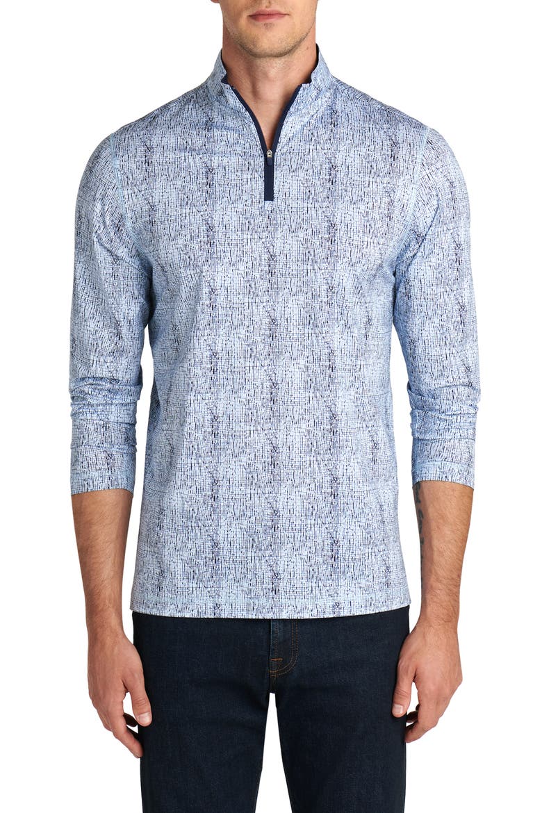 OoohCotton® Tech Quarter Zip Pullover, Main, color, SKY