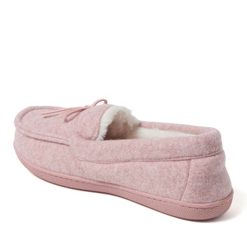 Dearfoams Hayes Soft Knit Moccasin Slipper In Pale Mauve