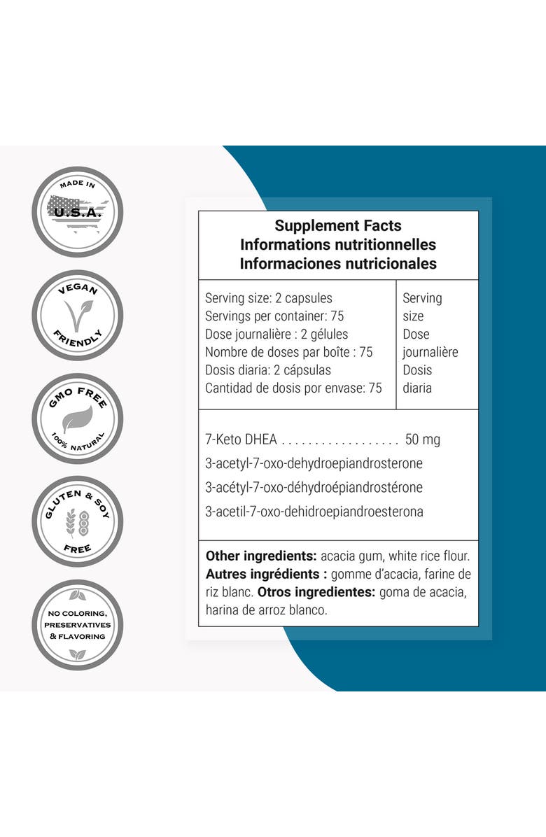 SuperSmart 7-Keto DHEA 25mg, Alternate, color, NO COLOR