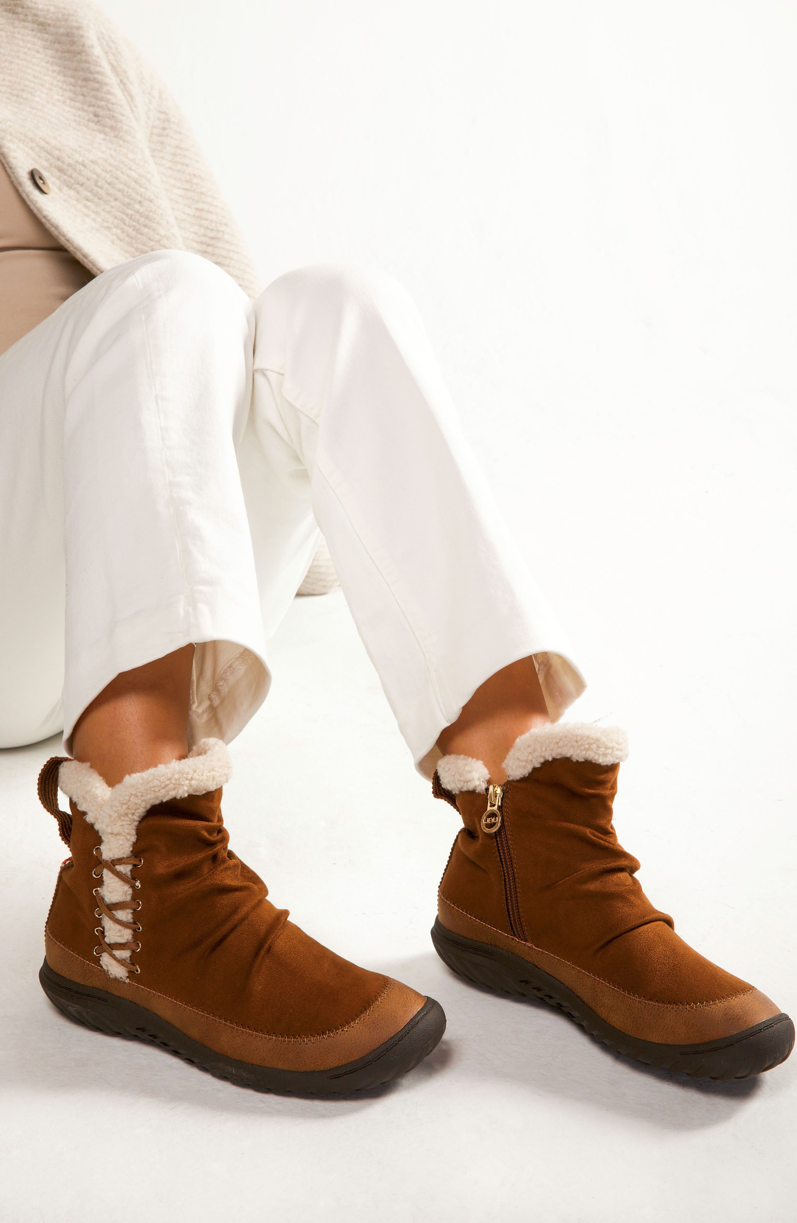 JBU Briar Faux Fur Trim Bootie, Alternate, color, Black