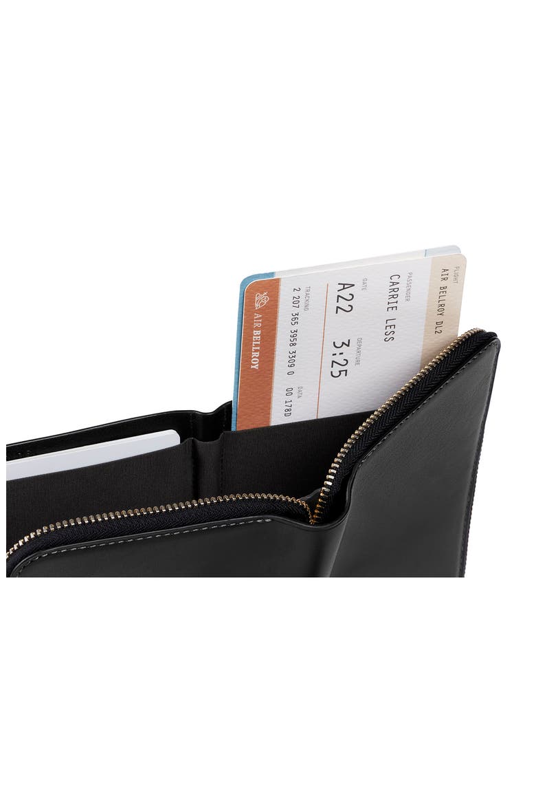 Leather Travel Folio, Alternate, color, BLACK