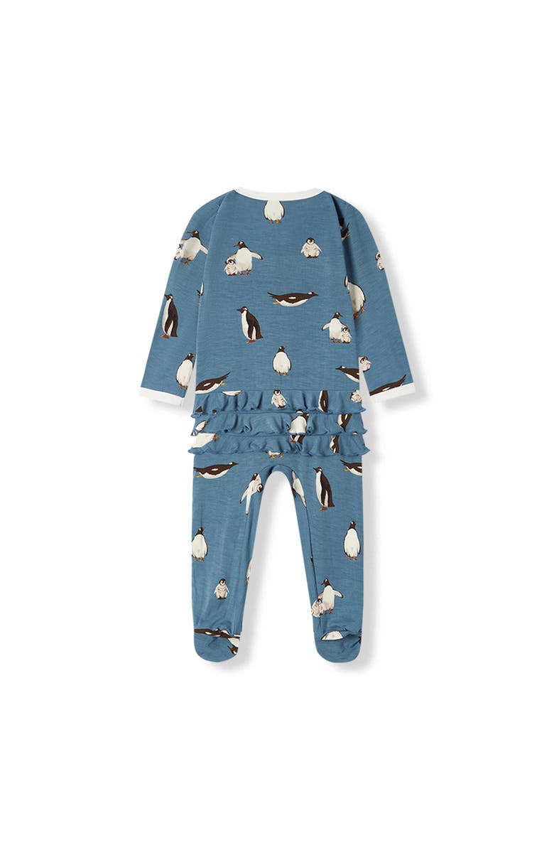 Milkbarn Luxe Stretch Ruffle Footed Romper, Alternate, color, Chipmunk