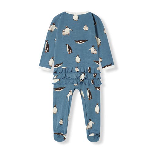Milkbarn Luxe Stretch Ruffle Footed Romper In Brown