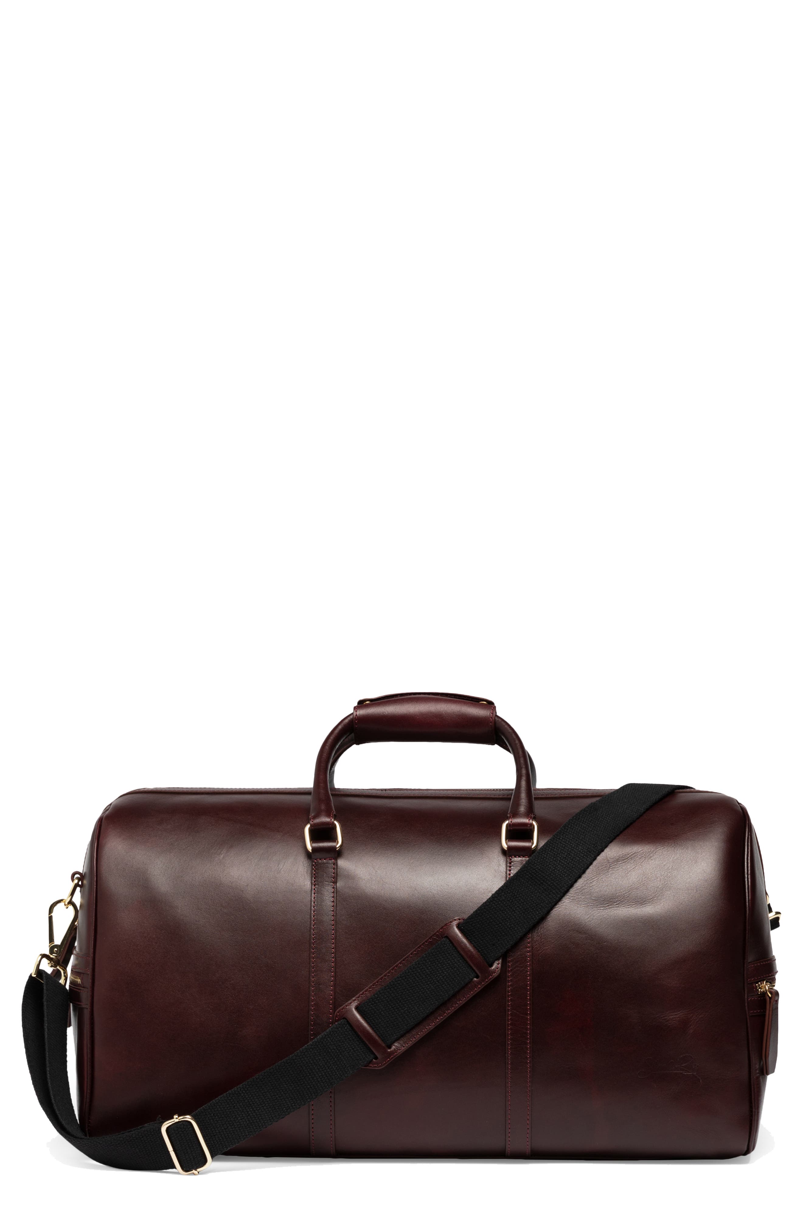 Executive Leather Duffle, Main, color, OXBLOOD