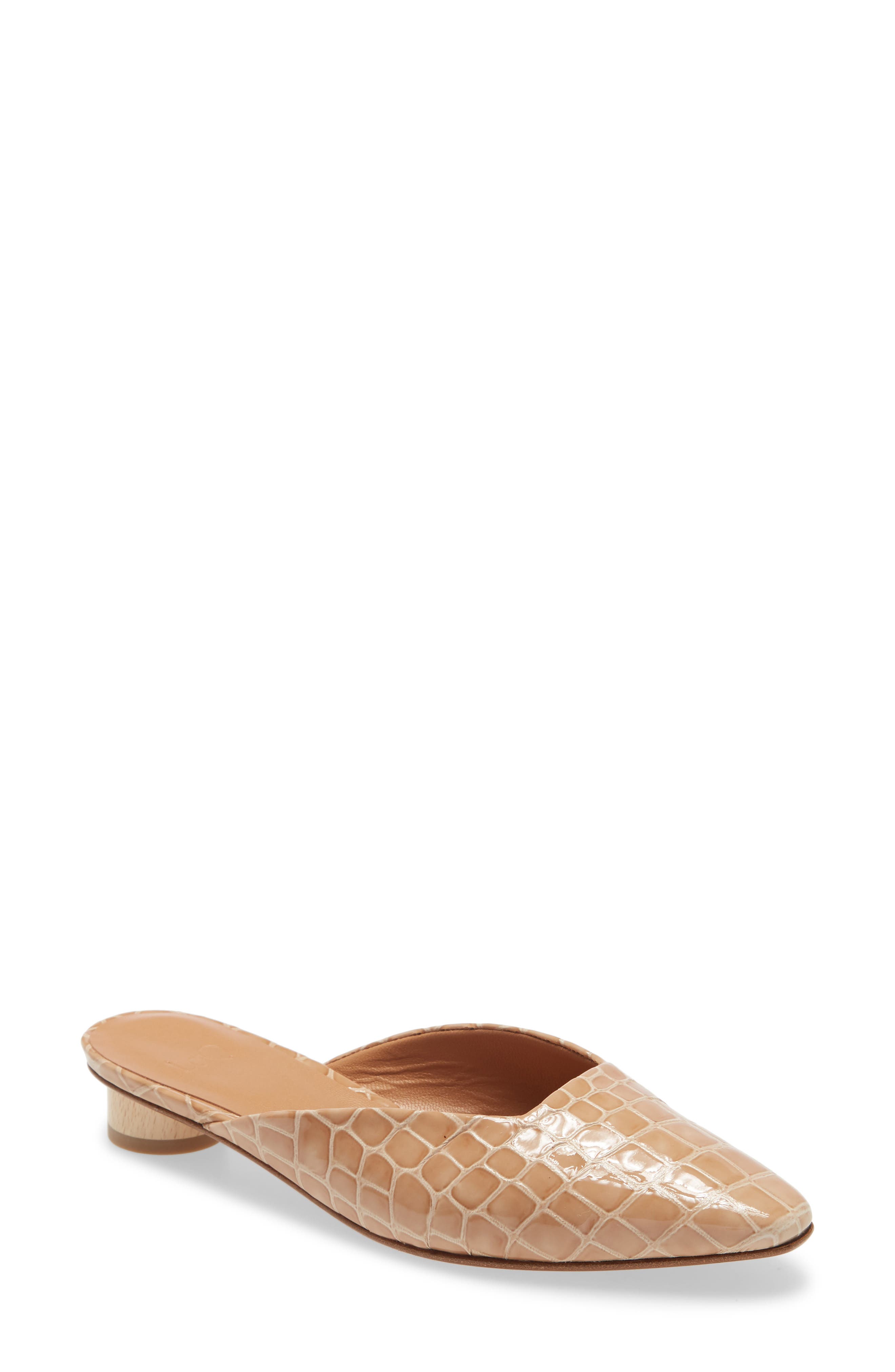 Carmen Mule, Main, color, DUNE CROCODILE PATENT LEATHER