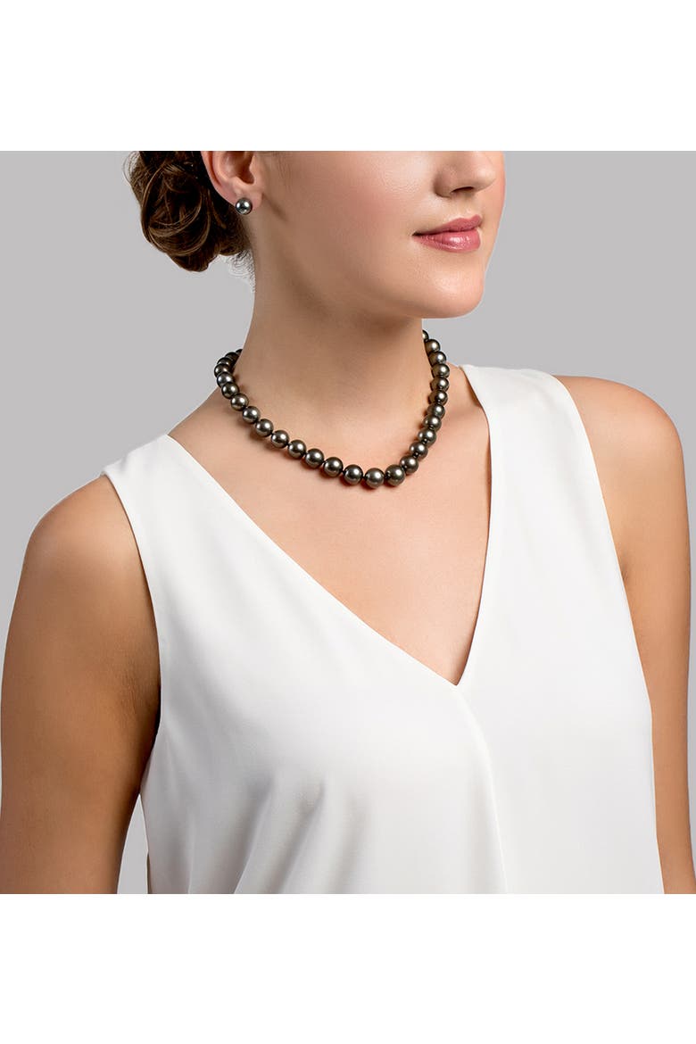 11-12mm Tahitian South Sea Pearl Necklace - AAA Quality, Main, color, White Gold Clasp