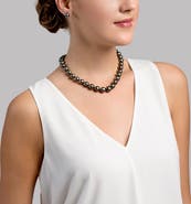 The Pearl Source 11-12mm Tahitian South Sea Pearl Necklace - AAA Quality