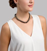 The Pearl Source 11-12mm Tahitian South Sea Pearl Necklace - AAA Quality