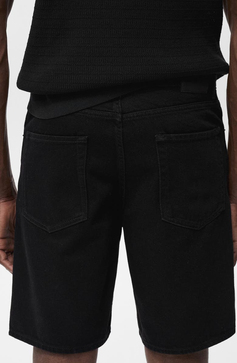 MANGO Regular Fit Denim Shorts, Alternate, color, Black Denim