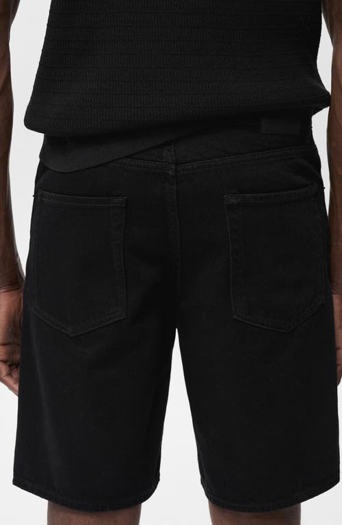 Mango Regular Fit Denim Shorts In Black