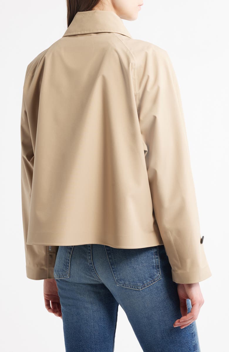 Save The Duck Greta Water Resistant Short Raincoat, Alternate, color, Stardust Beige