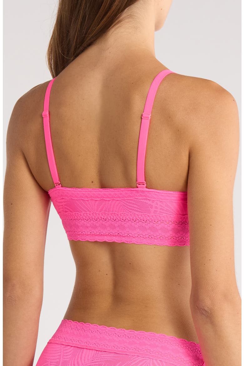 Allover Lace V-Neck Bralette, Alternate, color, KNOCKOUT PINK