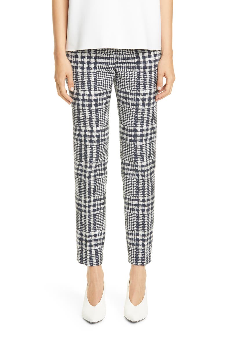 Hanette Plaid Ankle Pants, Main, color, NAVY FANTASY