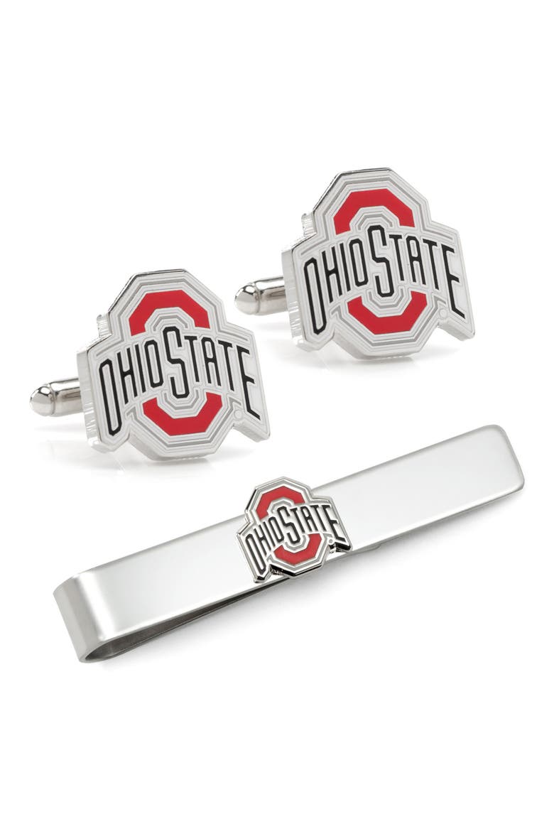 NCAA Ohio State Buckeyes Cuff Links & Tie Bar, Main, color, RED