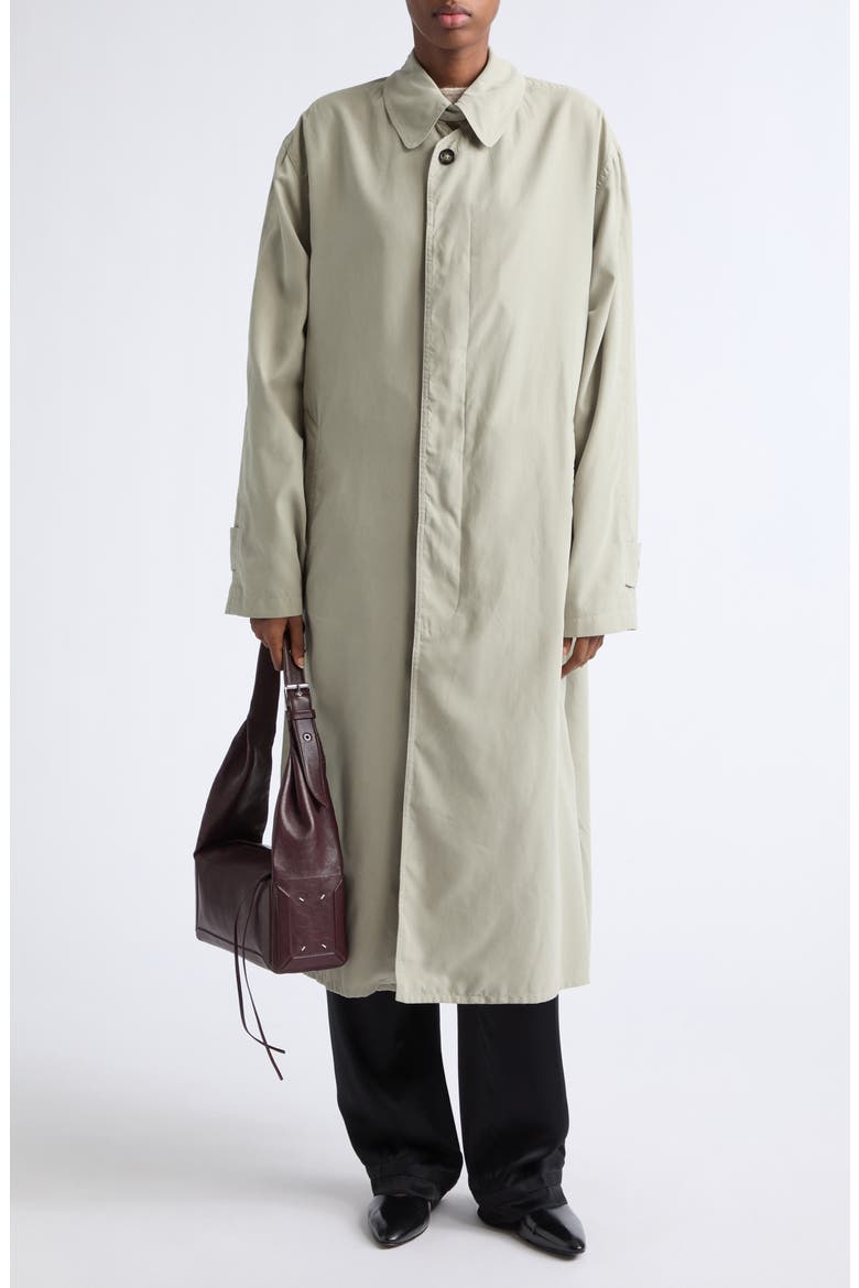 Peached Twill Trench Coat, Alternate, color, SAND