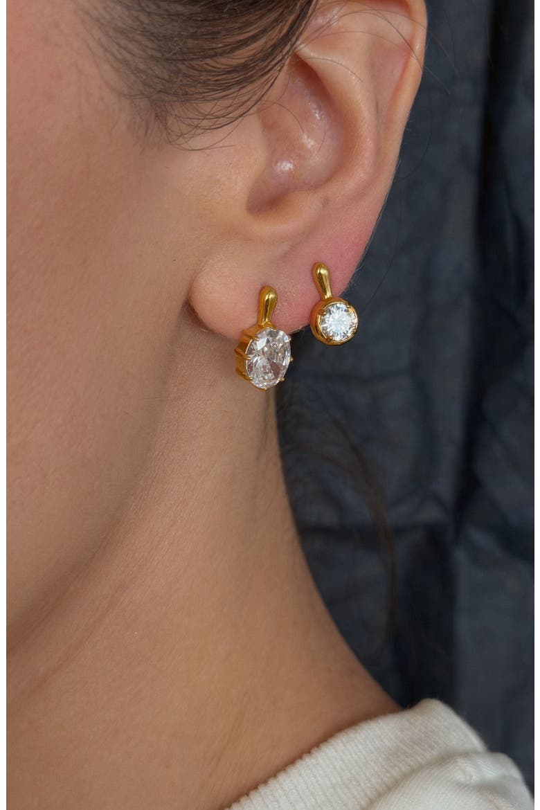 The Clement Earrings, Alternate, color, Peridot / Gold / 8mm