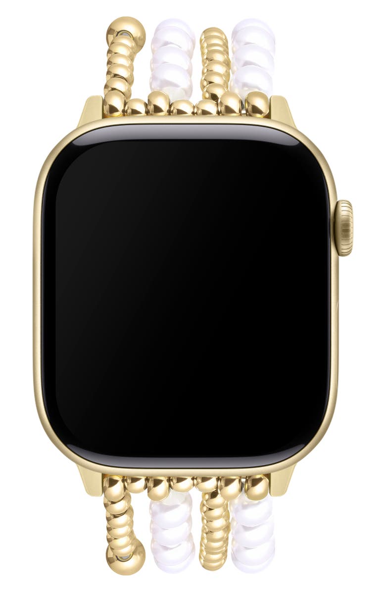 The Posh Tech Penny Goldtone Beaded Apple Watch<sup>®</sup> Watchband, Alternate, color, Gold