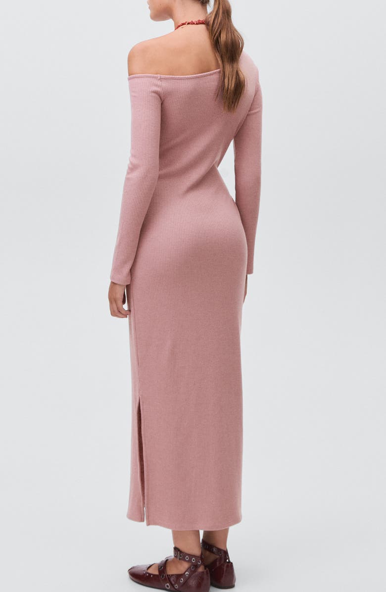 MANGO TEEN Cutout One-Shoulder Long Sleeve Dress, Alternate, color, Pink