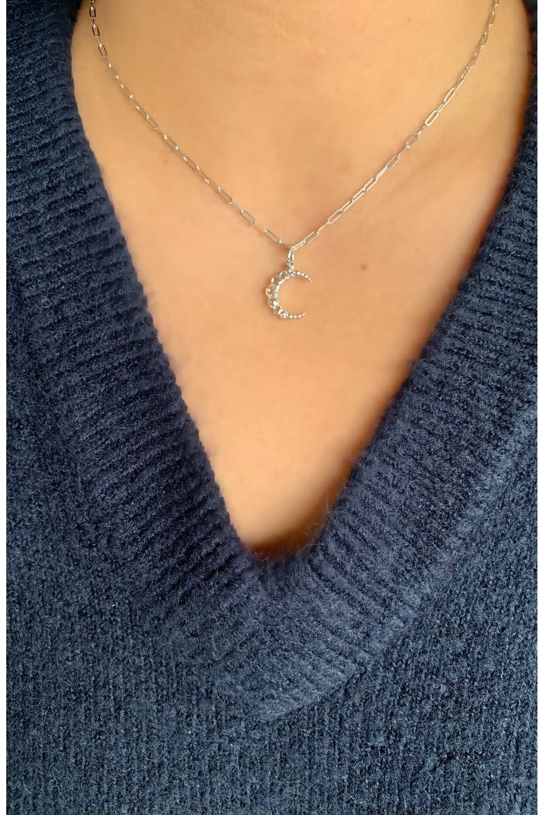 Crescent Diamond Pendant, Alternate, color, WHITE GOLD