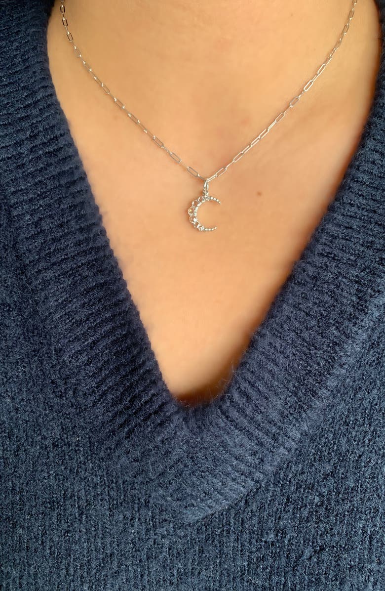 Sethi Couture Crescent Diamond Pendant, Alternate, color, White Gold