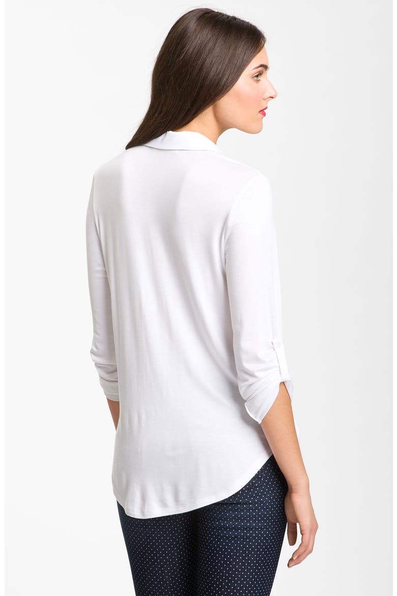 Mixed Media Shirt, Alternate, color, WHITE