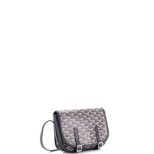 Pre-owned Goyard Goyard Belvedere Messenger Bag Coated Canvas Pm In Black