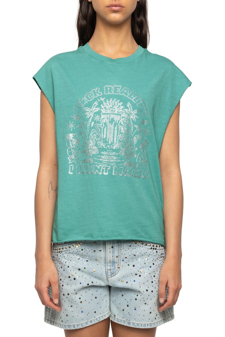 Cloe Embellished Tee, Main, color, BORNEO