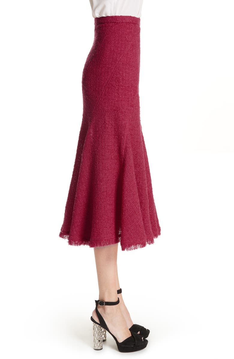 Oscar de la Renta Flare Hem Tweed Skirt, Alternate, color, 