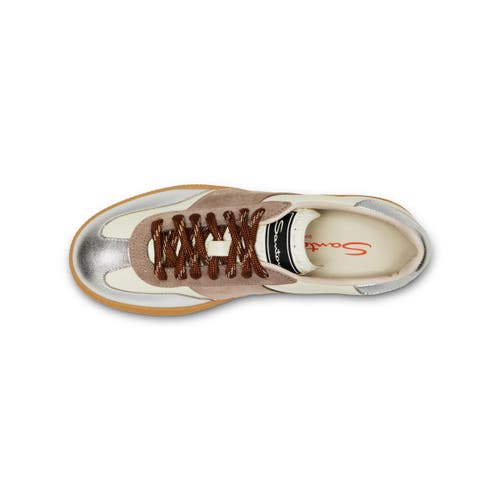 Santoni Leather And Suede Dbs Oly Sneaker In Natural