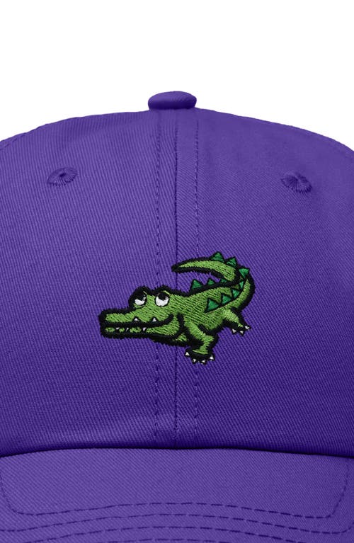 Dalix Alligator Embroidered Wildlife Cap In Purple