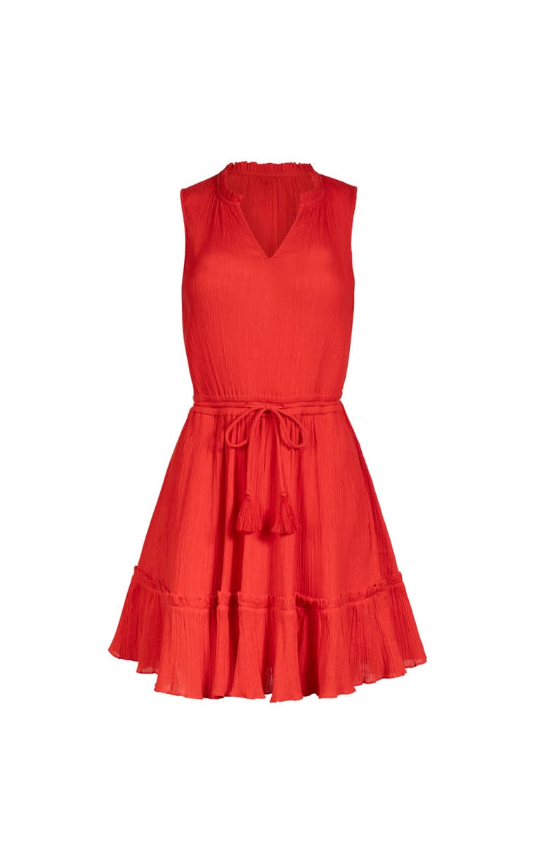 Change of Scenery Beth Smock Waist Cotton Short Dress, Alternate, color, Guava Red