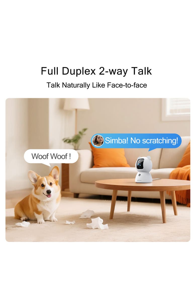 Cinmoore Indoor WiFi Camera, Alternate, color, White