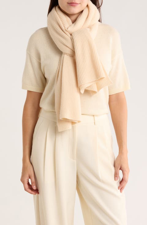 Cashmere Ribbed Wrap Scarf
