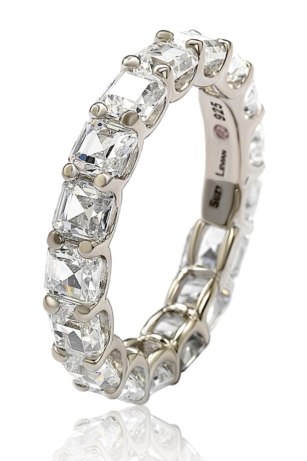 SUZY LEVIAN Sterling Silver CZ White Modern Eternity Band