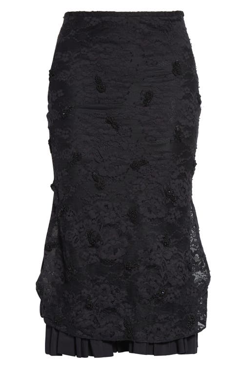 MERUERT TOLEGEN MERUERT TOLEGEN BEADED FLORAL APPLIQUÉ LACE SKIRT