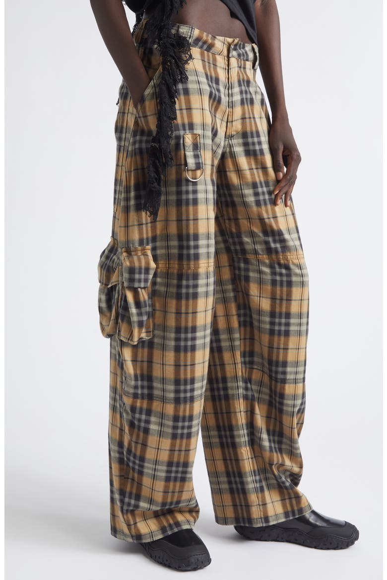 Wide Leg Cargo Pants, Alternate, color, SMOG PLAID
